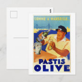 Pastis Olive -  Frans Poster van wijn Briefkaart (Voorkant / Achterkant)