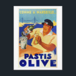 Pastis Olive -  Frans Poster van wijn Briefkaart<br><div class="desc">Pastis Olive -  Frans Poster van wijn</div>