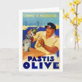 Pastis Olive -  Frans Poster van wijn Kaart (Gele Bloem)