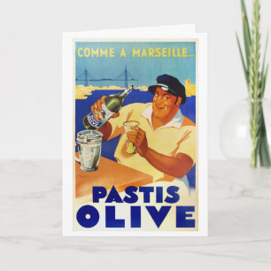 Pastis Olive -  Frans Poster van wijn Kaart