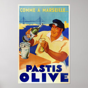 Pastis Olive - Franse wijn Poster