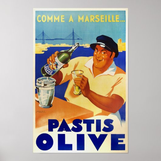 Pastis Olive - Franse wijn Poster (Voorkant)