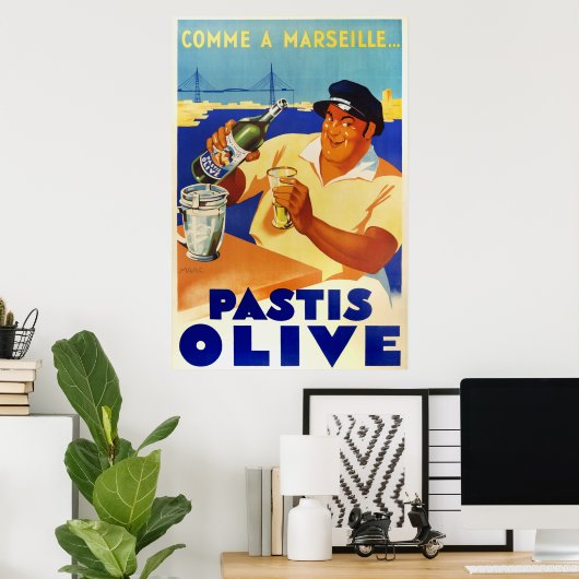 Pastis Olive - Zoals Marseille Poster (Thuiskantoor)