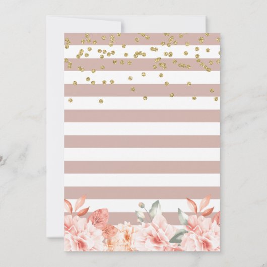 pastkoraal Floral Gold Cross-Girl Baptisme Kaart (Achterkant)