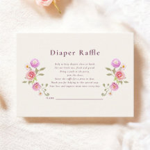 Pastle floral Diaper Raffle Baby Shower