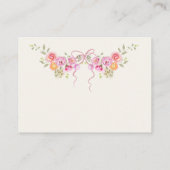 Pastle floral Diaper Raffle Baby Shower Informatiekaartje (Achterkant)