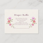 Pastle floral Diaper Raffle Baby Shower Informatiekaartje (Voorkant)