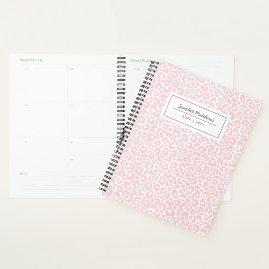  pastleopartrilpatroon Afdruknaam Roze Planner (Display)