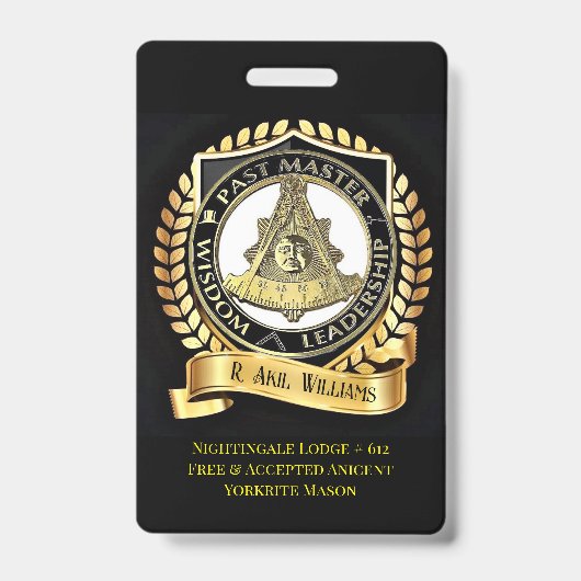 Pastmaster/ Ridder Tempeliers Badge (Voorkant)