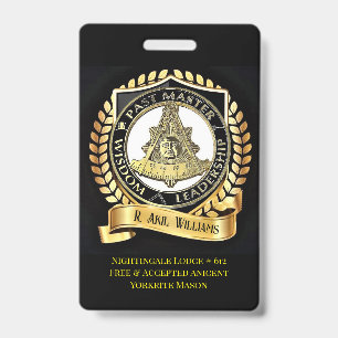 Pastmaster/ Tempeliersridder Badge