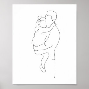 Pastoor en aughter Gift, vader en dochter Prin Poster