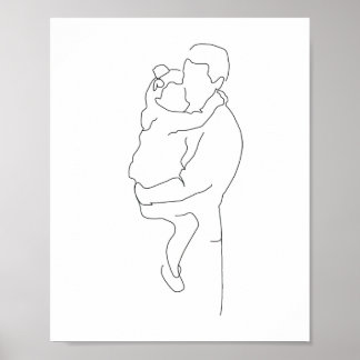 Pastoor en aughter Gift, vader en dochter Prin Poster