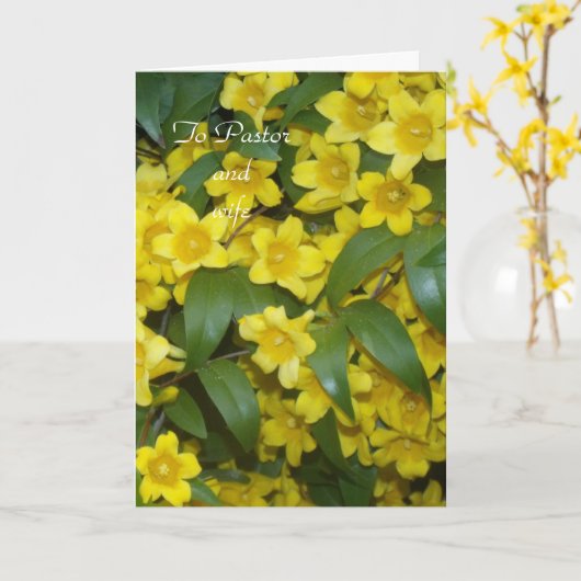Pastoor en vrouw kaart (Gele Bloem)