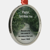 Pastoor, God zegene u! Metalen Ornament (Rechts)