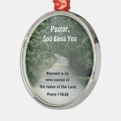 Pastoor, God zegene u! Metalen Ornament (Links)