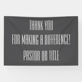 Pastoor maakt het verschil dank u spandoek