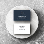 Pastoor Minimal Cross of Nails Navy Visitekaartje