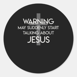 Pastoor plotseling beginnen te praten over Jezus Ronde Sticker