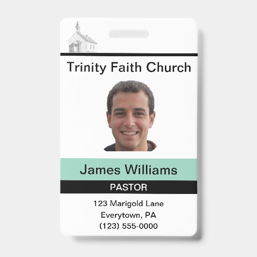 Pastor Aangepaste Badge (Voorzijde)