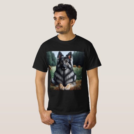 Pastor Alemán Gris de Pelo Largo, Elegancia Canina T-shirt (Voorkant volledig)