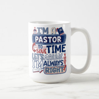 Pastor altijd recht Christelijke grappige Humor Mo Koffiemok