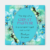 PASTOR APPRECIAANT Blue Floral Magneet (Voorkant)