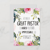 Pastor appreciatie Gift Pastor Hartelijk dank, cit (Voorkant / Achterkant)