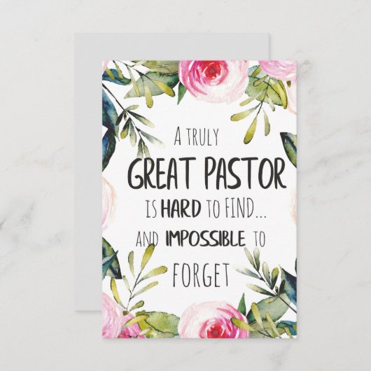 Pastor appreciatie Gift Pastor Hartelijk dank, cit (Voorkant / Achterkant)