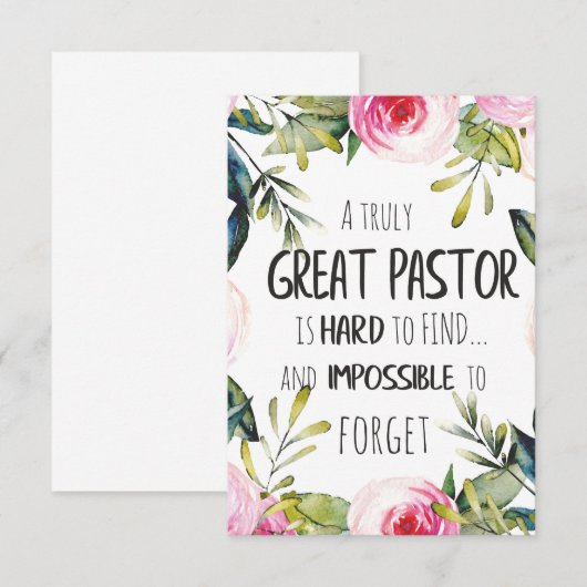 Pastor appreciatie Gift Pastor Hartelijk dank, cit Bedankkaart (Voorkant / Achterkant)