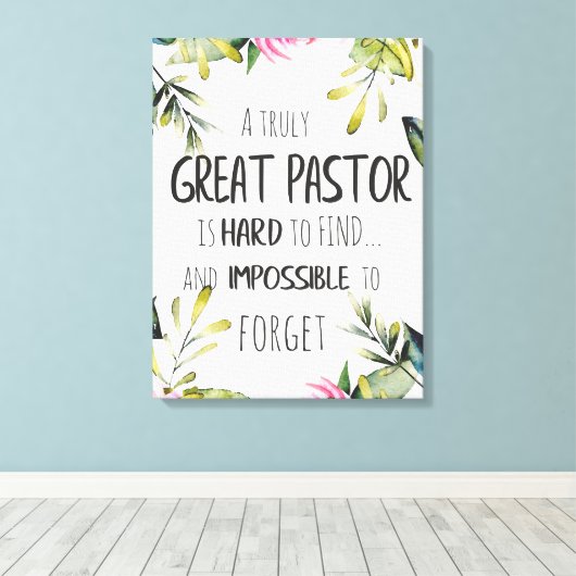 Pastor appreciatie Gift Pastor Hartelijk dank, cit Canvas Afdruk (Insitu (Houten vloer))
