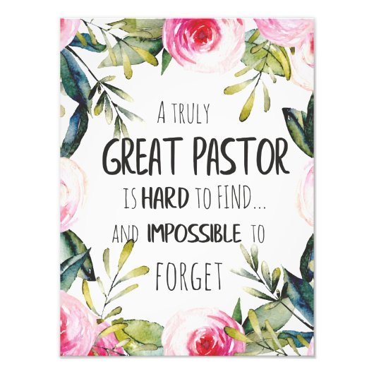 Pastor appreciatie Gift Pastor Hartelijk dank, cit Foto Afdruk (Voorkant)