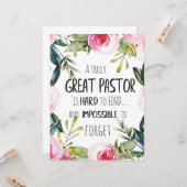 Pastor appreciatie Gift Pastor Hartelijk dank, cit Kaart (Voorkant / Achterkant in situ)