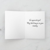 Pastor appreciatie met Bijbelvers Kaart (Binnen)