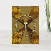 Pastor Appreciation Day Gold Cross Abstract Design Kaart (Voorkant)