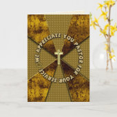 Pastor Appreciation Day Gold Cross Abstract Design Kaart (Gele Bloem)