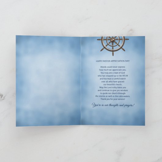 PASTOR APPRECIATION DAY, Scheepswiel, Christelijk Kaart (Binnen)