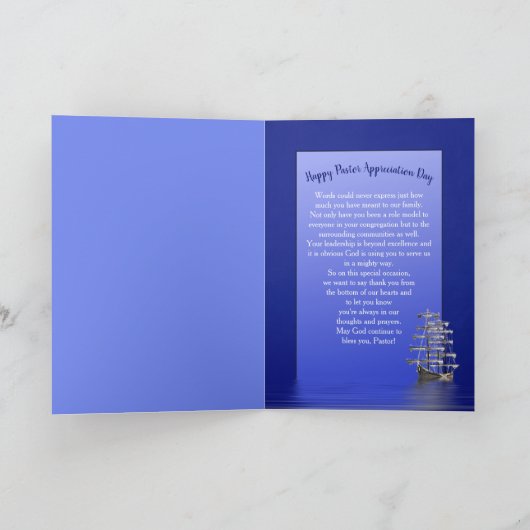 Pastor Appreciation Day, schip met veel zeilen, wo Kaart (Binnen)