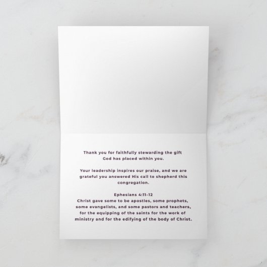 Pastor Appreciation Greeting Card Feestdagen Kaart (Binnen)