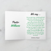 Pastor Appreciation Kaart met Flowered Cross (Binnen)