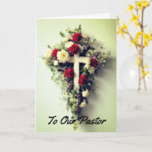 Pastor Appreciation Kaart met Flowered Cross (Gele Bloem)