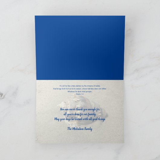 Pastor Appreciation Live Crown Conch Seashell Bedankkaart (Binnen)