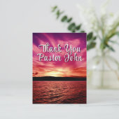 Pastor Appreciation Postcard | Ocean Pink Sunset Briefkaart (Staand voorkant)