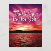 Pastor Appreciation Postcard | Ocean Pink Sunset Briefkaart (Voorkant)