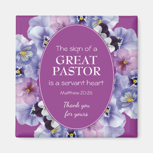 PASTOR APPRECIATION SERVANT Floral Hartelijk dank Magneet (Voorkant)