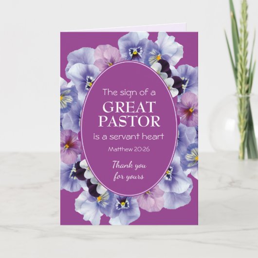 PASTOR APPRECIATION Servant Heart | Dank u wel Kaart (Voorkant)