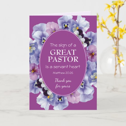 PASTOR APPRECIATION Servant Heart | Dank u wel Kaart (Gele Bloem)