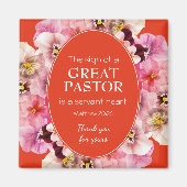 PASTOR APPRECIATION SERVANT Oranje Floral Magneet (Voorkant)