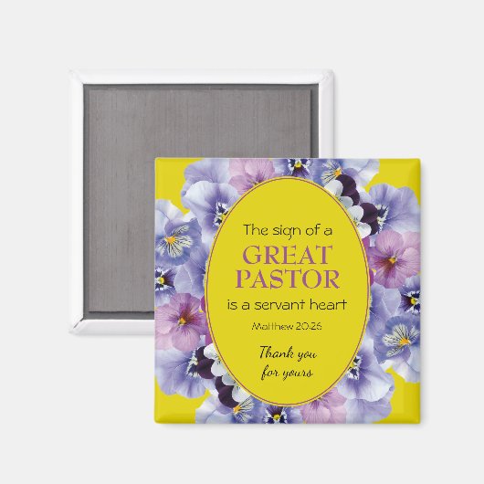 PASTOR APPRECIATION SERVANT Yellow Florence Magneet (Voorkant / Achterkant)