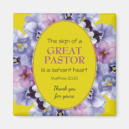 PASTOR APPRECIATION SERVANT Yellow Florence Magneet (Voorkant)