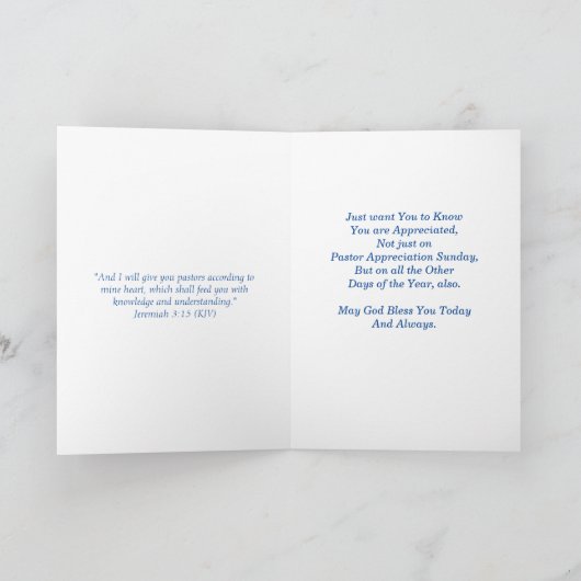 PASTOR Appreciation Sunday - CR Kaart (Binnen)
